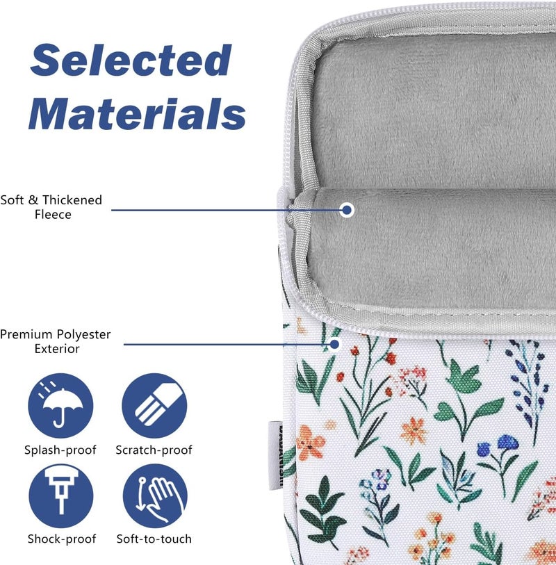 Dadanism 6-7 Inch Universal Padded Sleeve for 7" Colorsoft Signature Edition eReader 2024 and 6" eReader Book, Protective Sleeve Pouch Bag Carrying Case for Kobo E-Reader, Flowers - Image 3